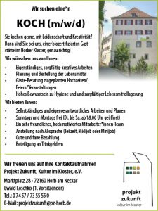 Koch gesucht Projekt Zukunft Kloster Horb